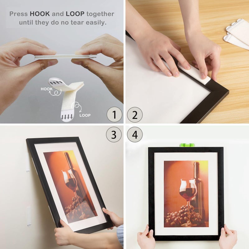 CARAINBO Large Picture Hanging Strips 40-Pairs(80 Strips) Heavy Duty, Picture mounting Strips,Removable Hook and Loop Tape,Perfect for Wall Art Hanging Frames, Posters and Christmas Decorations - Image 4